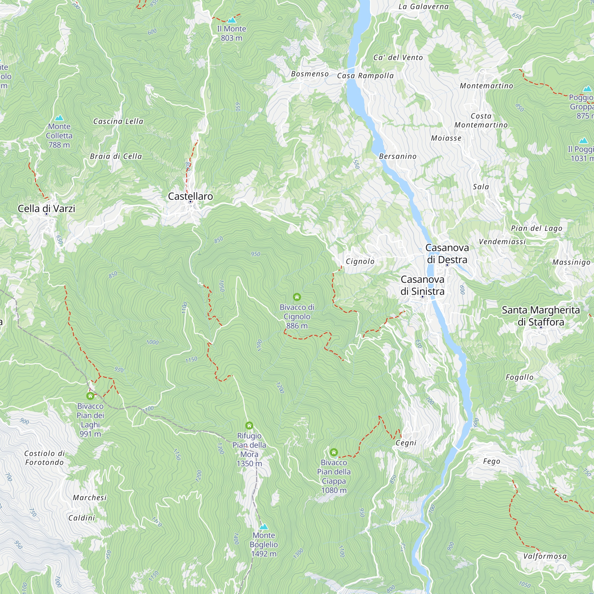 Bivacco di Cignolo map