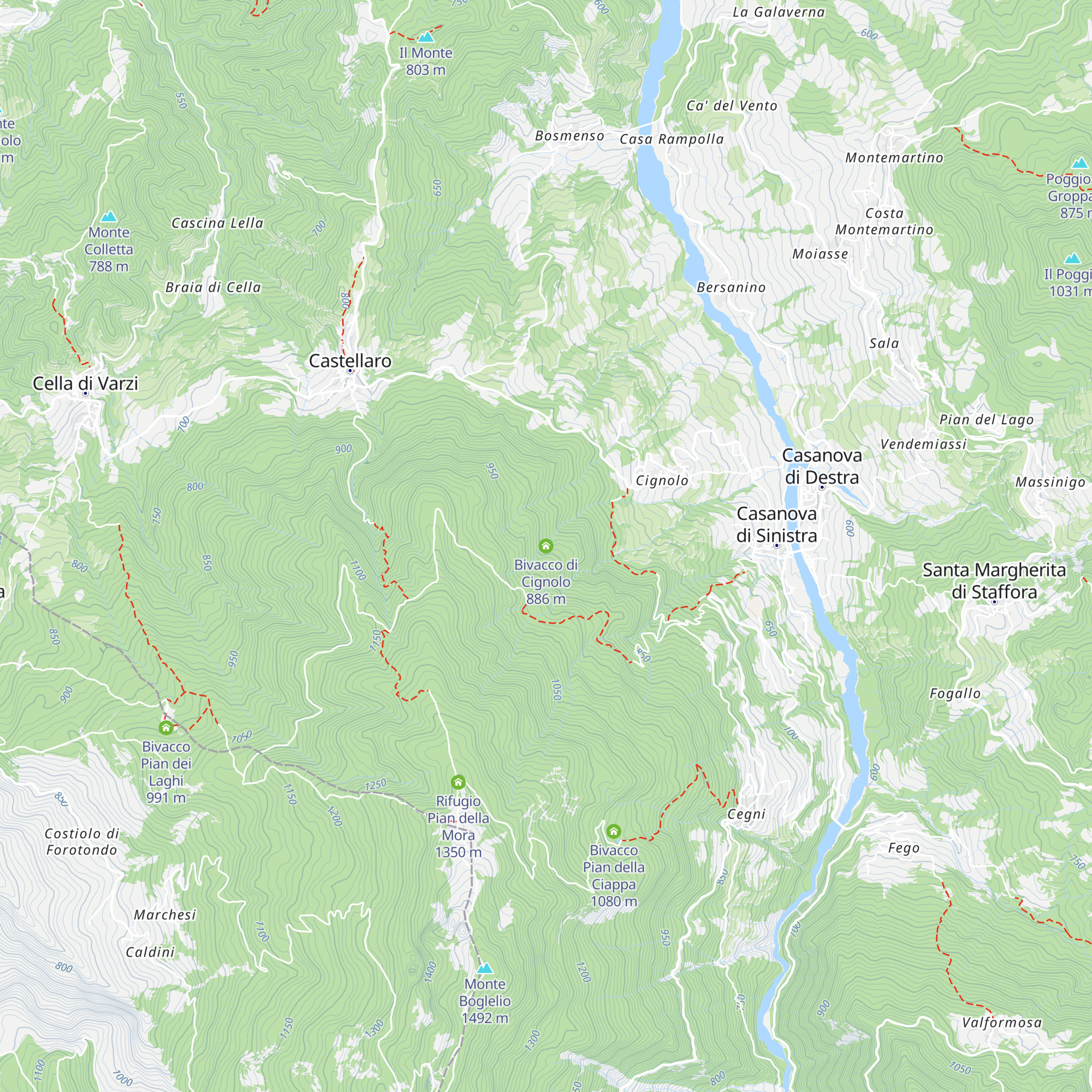 Bivacco di Cignolo map