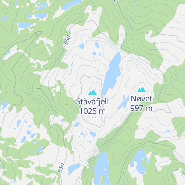 Map of Ståvåfjell