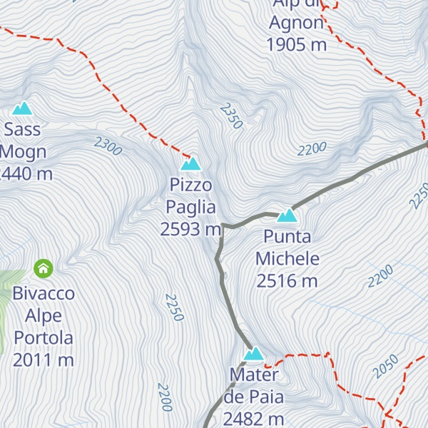 Map of Anticima SSE Pizzo Paglia