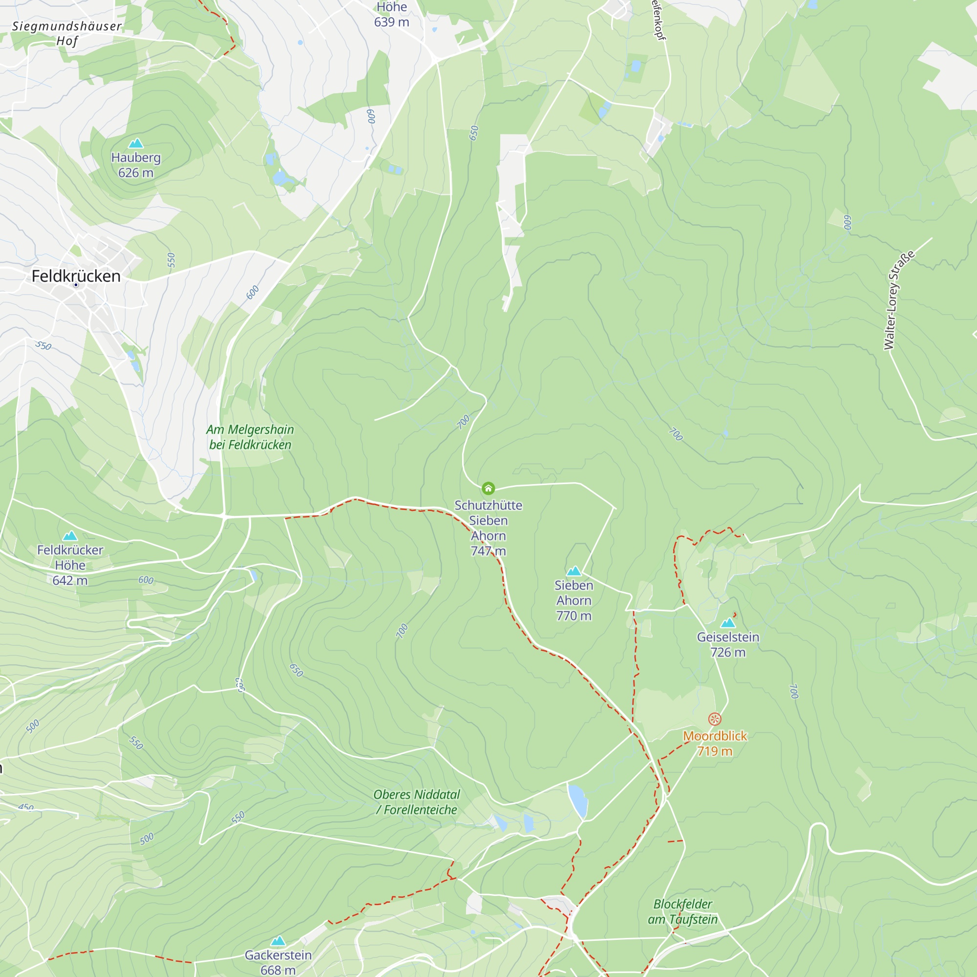 Schutzhütte Sieben Ahorn map