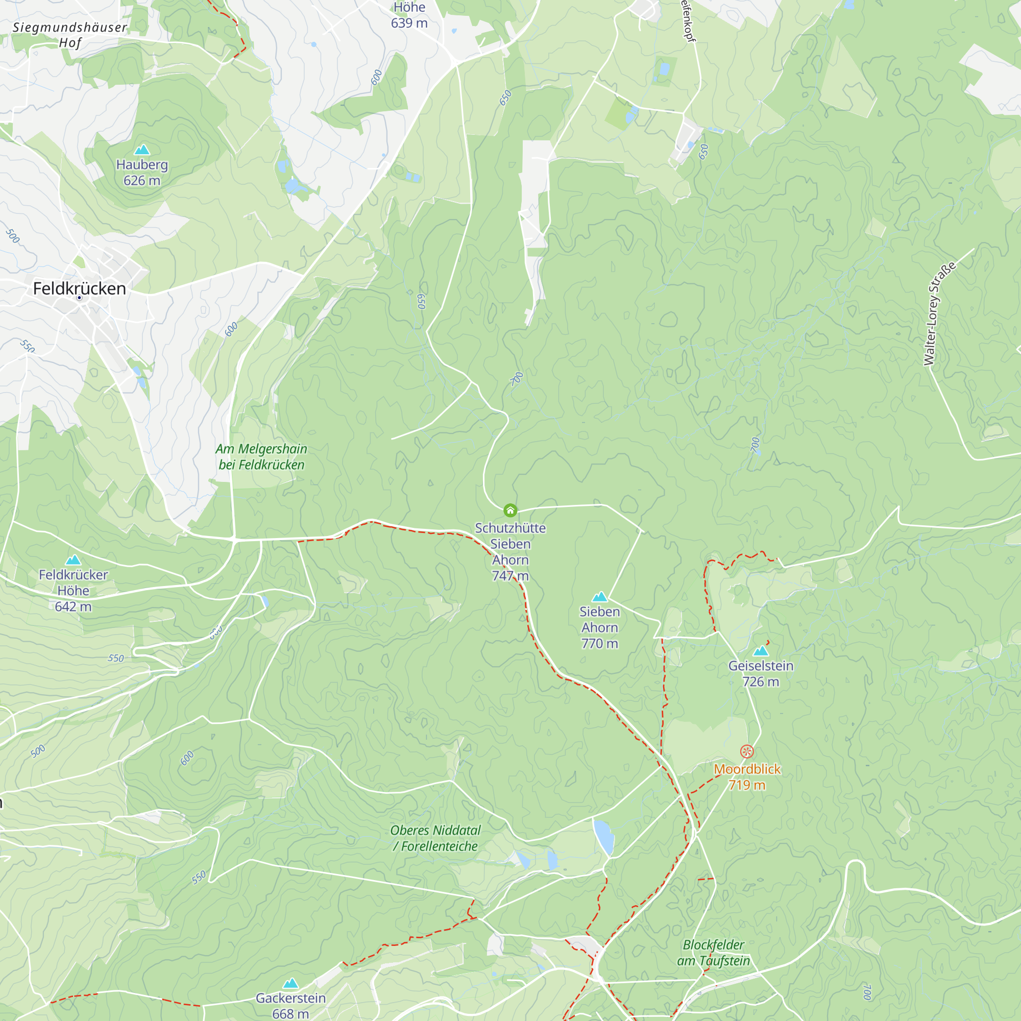 Schutzhütte Sieben Ahorn map