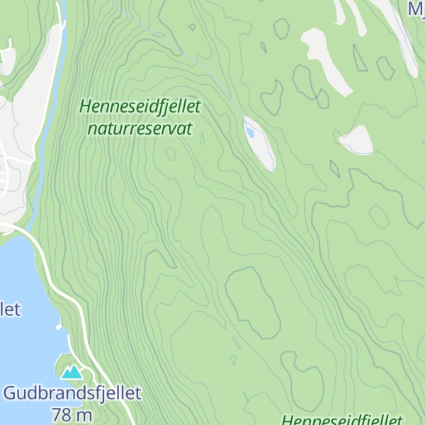 Map of Nordre Henseidfjellet