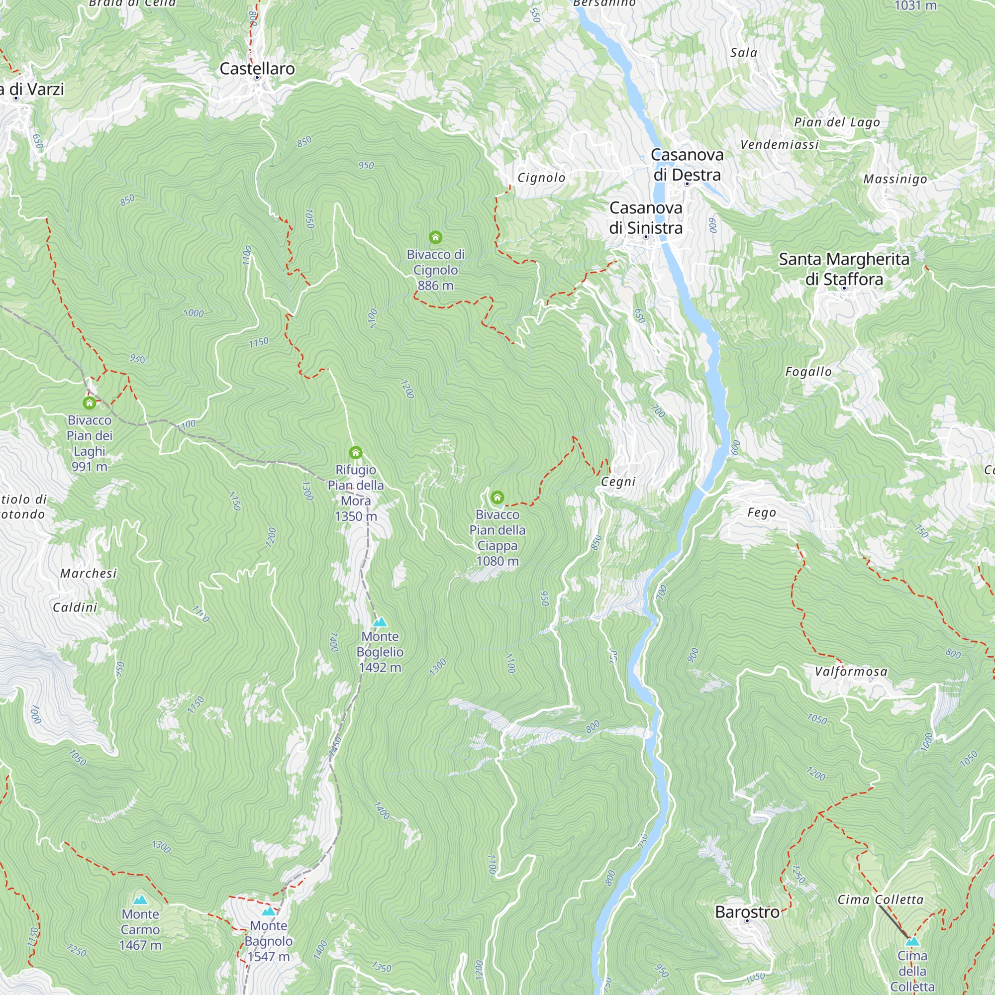 Bivacco Pian della Ciappa map