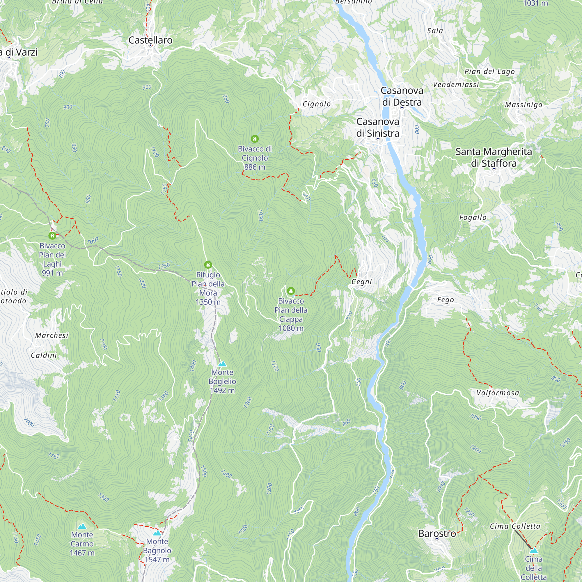 Bivacco Pian della Ciappa map