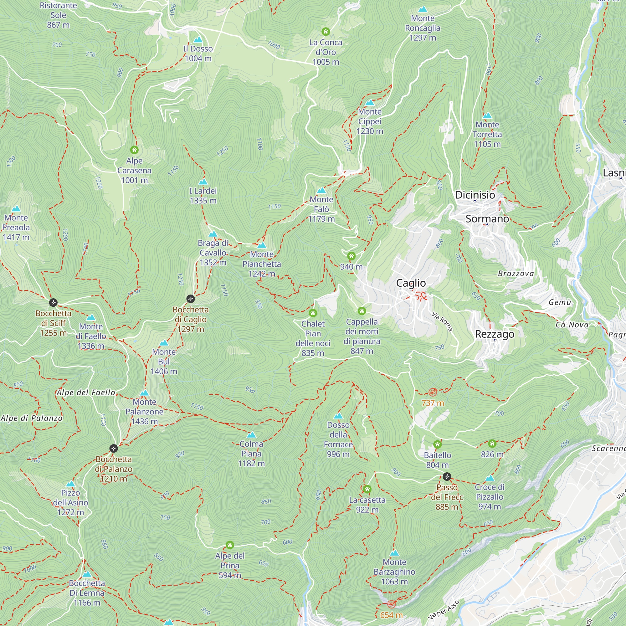 Chalet Pian delle noci map
