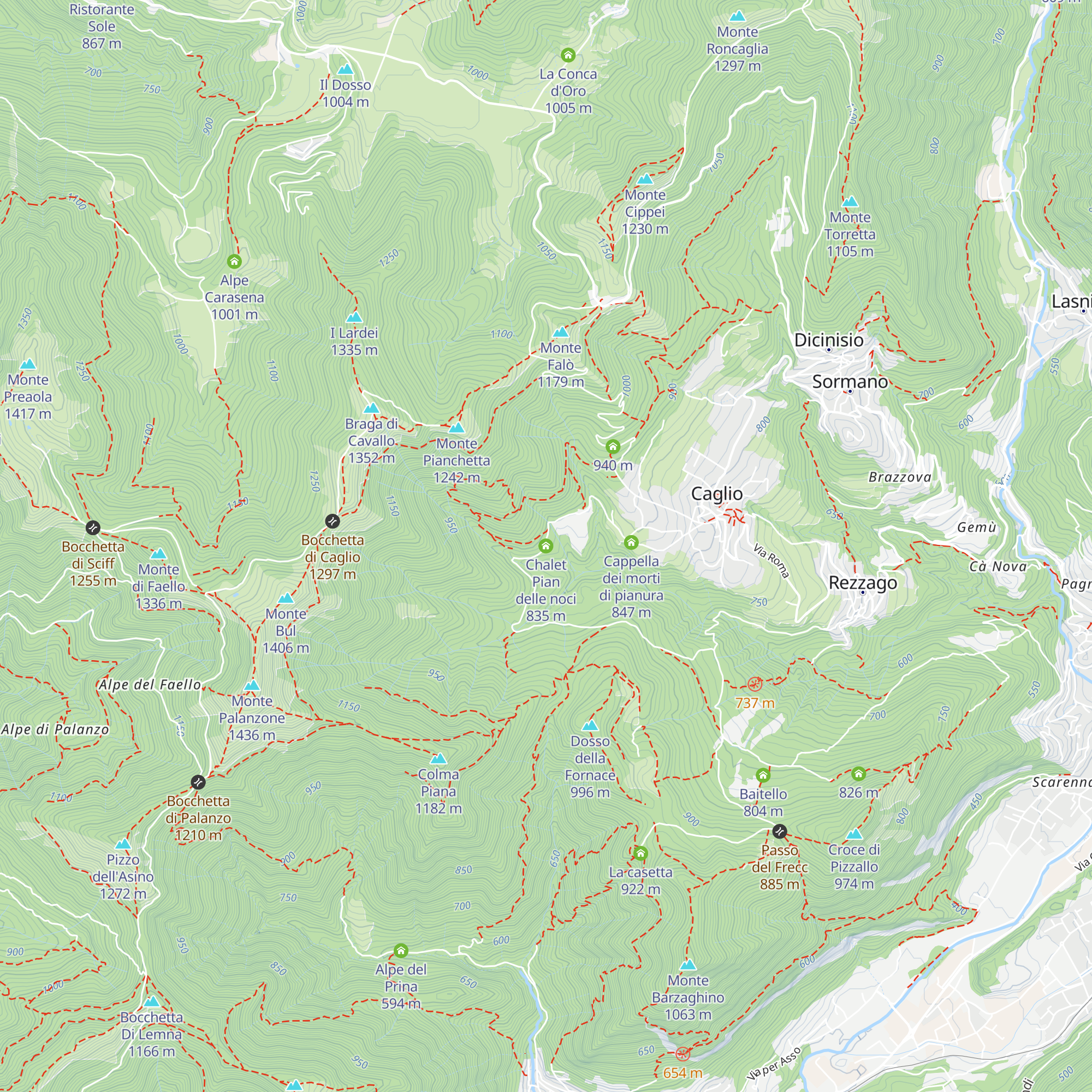 Chalet Pian delle noci map