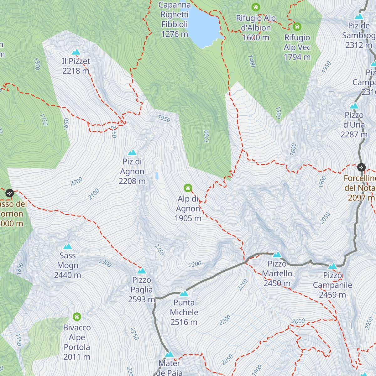 Alp di Agnon map
