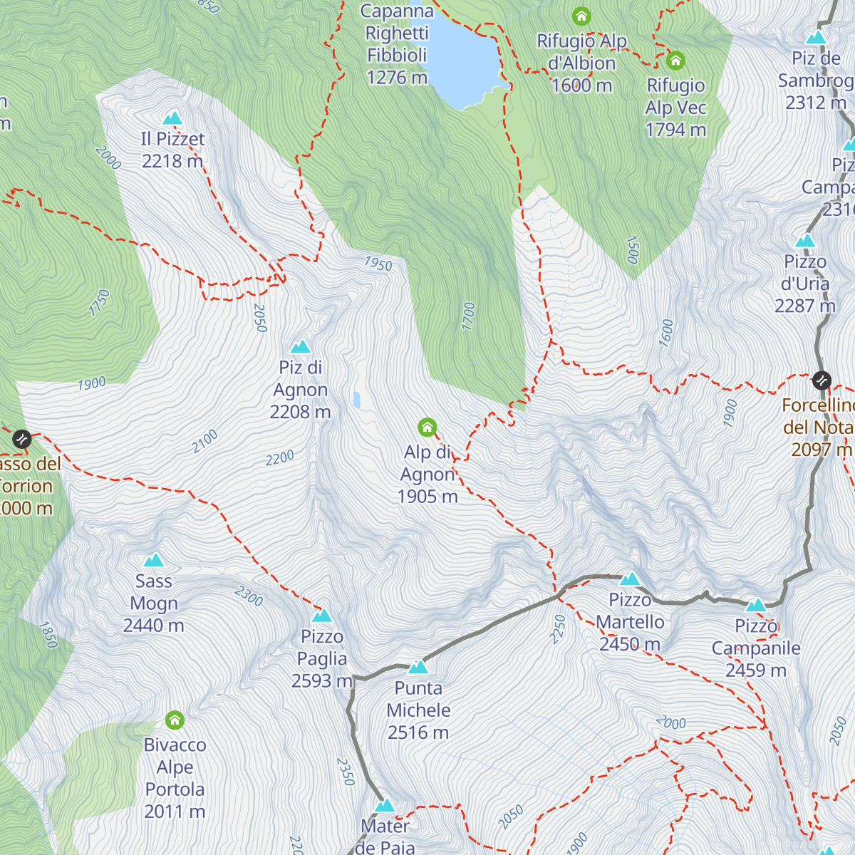 Alp di Agnon map