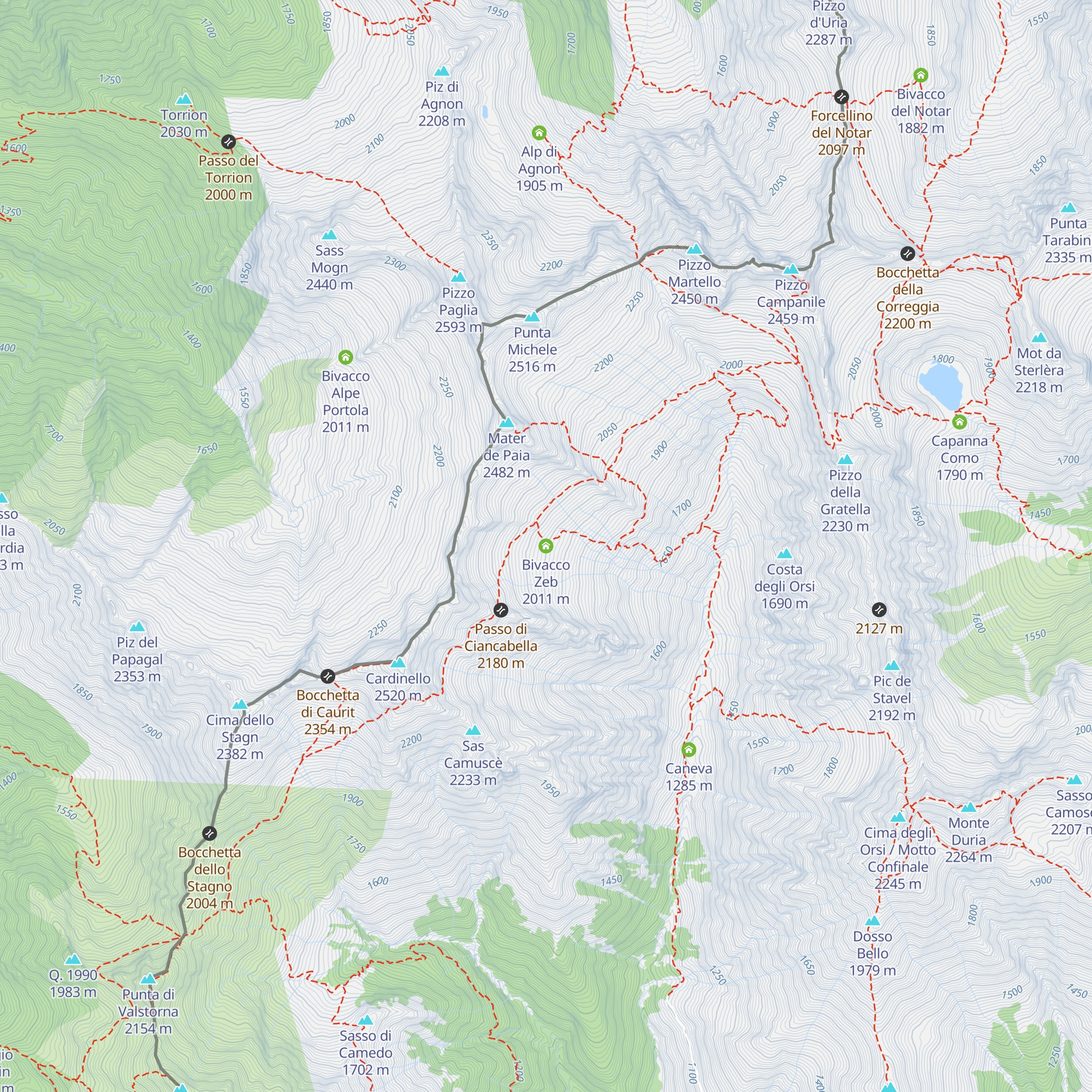 Bivacco Zeb map