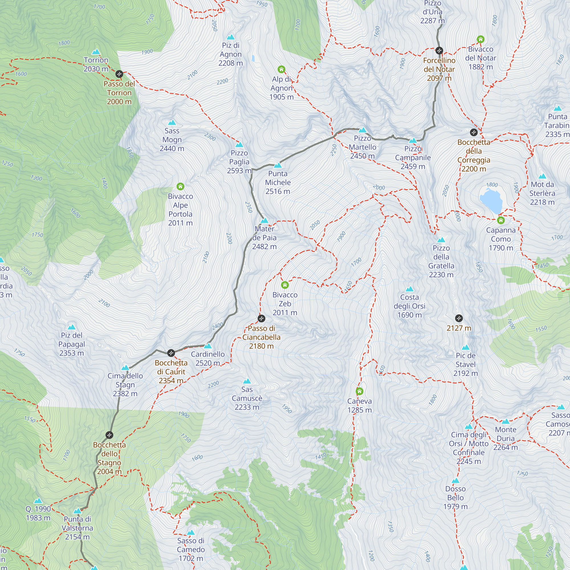 Bivacco Zeb map