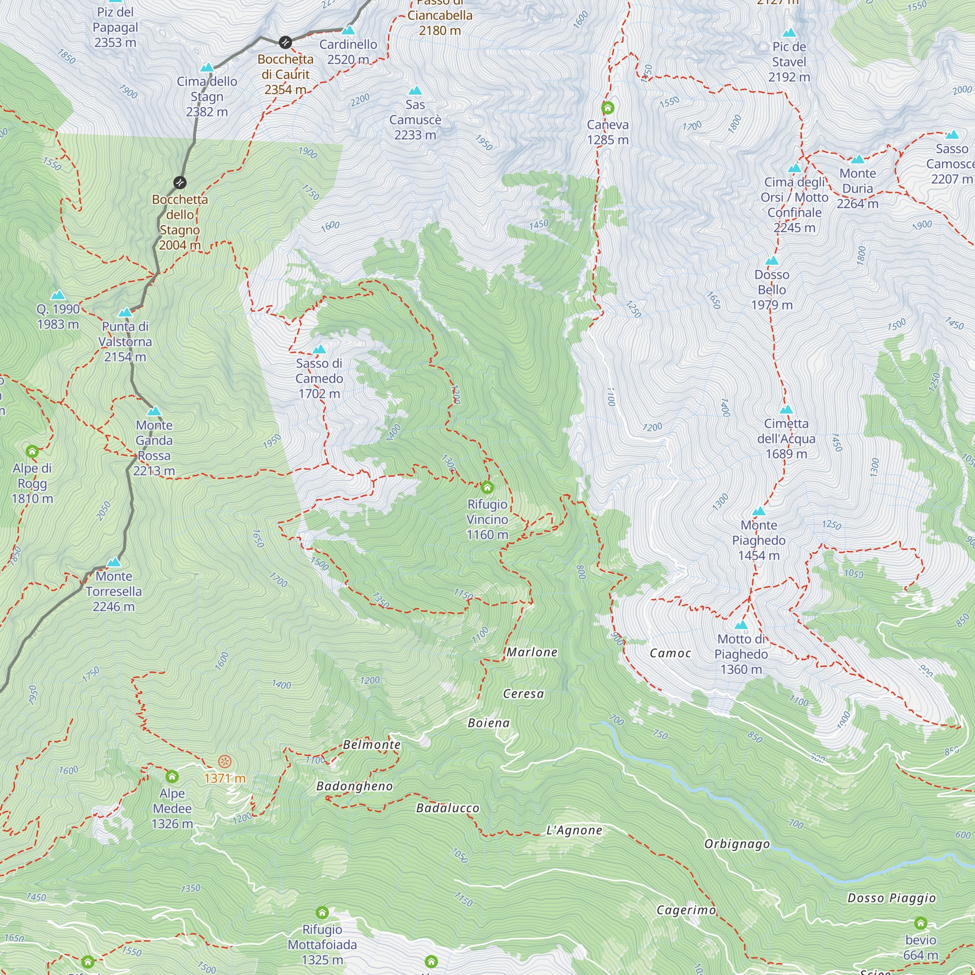 Rifugio Vincino map