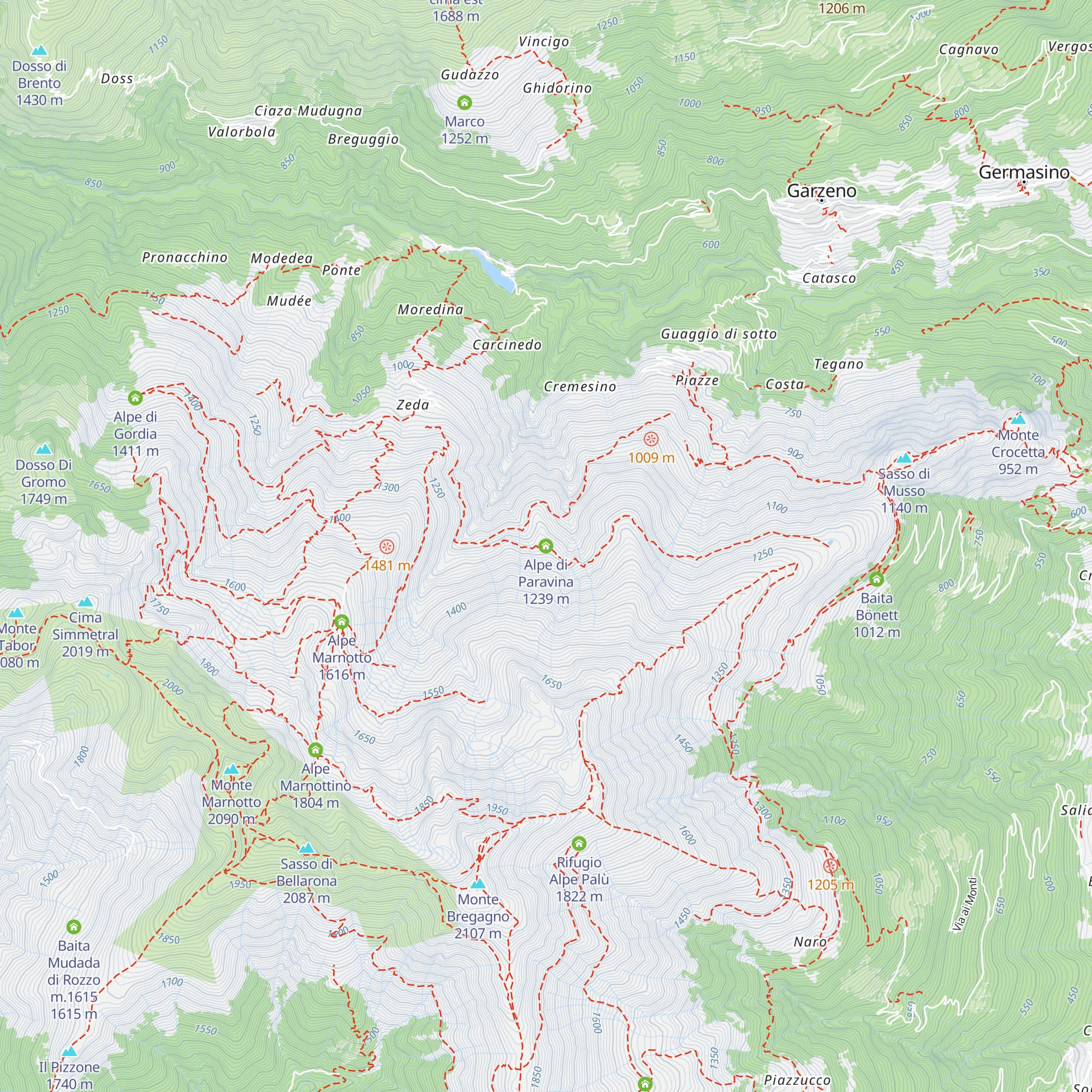 Alpe di Paravina map