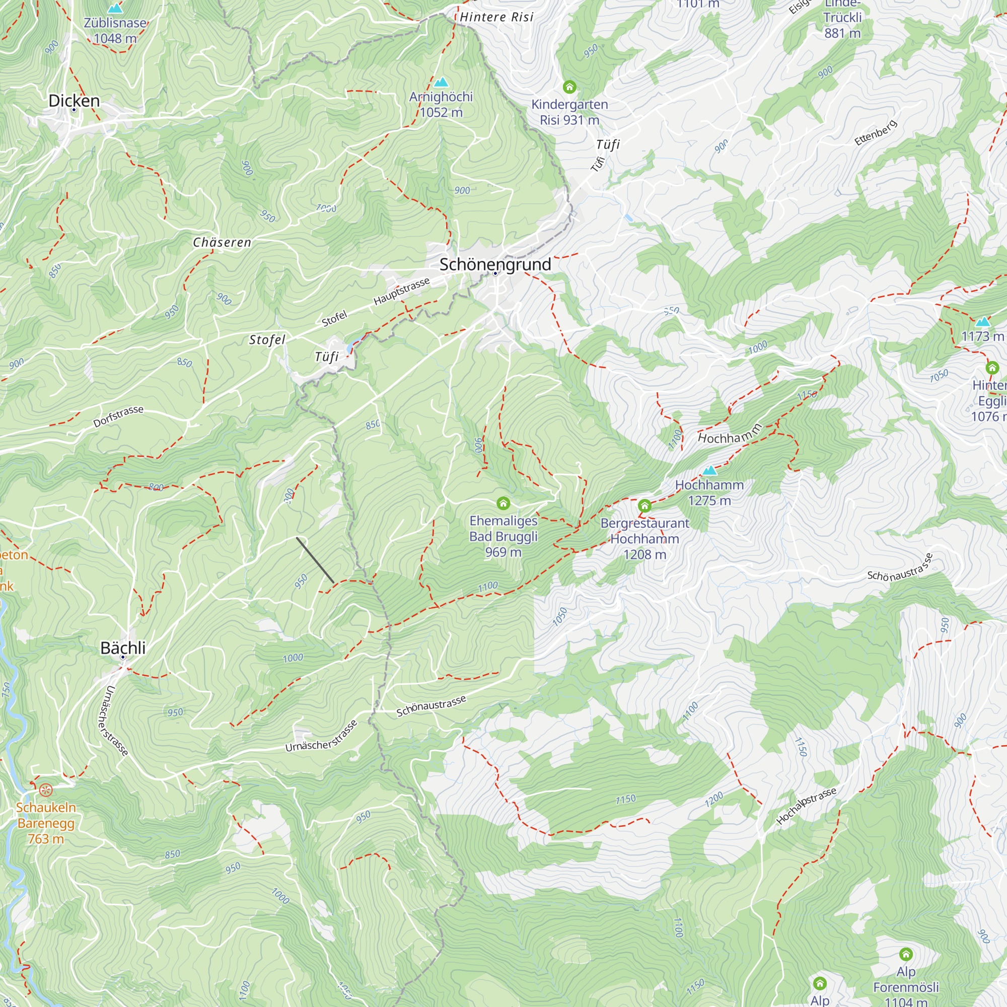 Ehemaliges Bad Bruggli map
