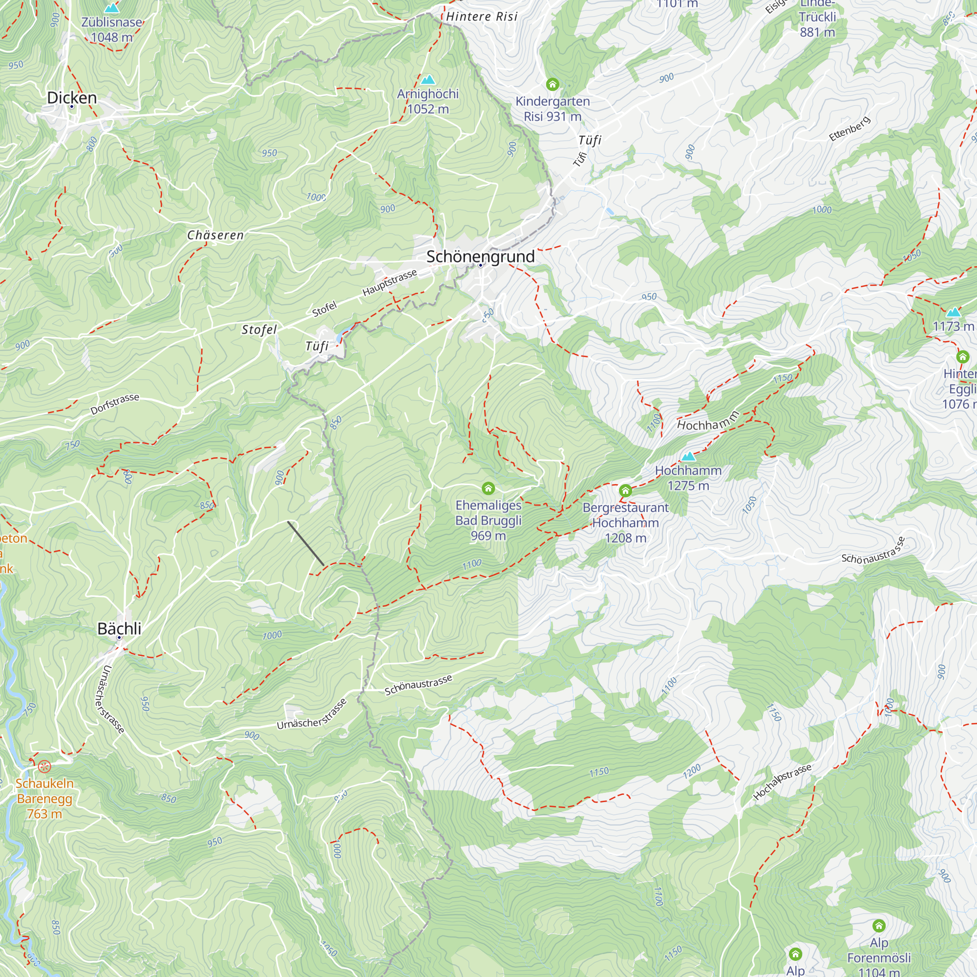 Ehemaliges Bad Bruggli map