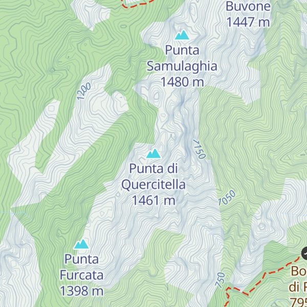 Map of Punta di Quercitella