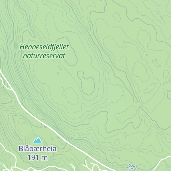 Map of Henseidfjellet