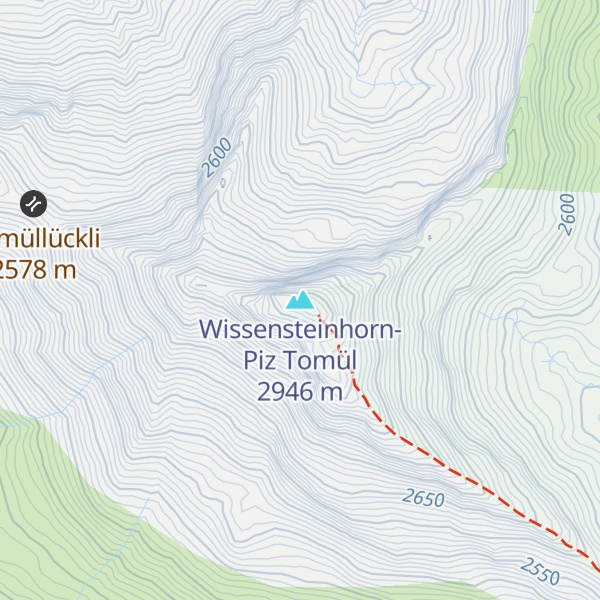Map of Wissensteinhorn-Piz Tomül
