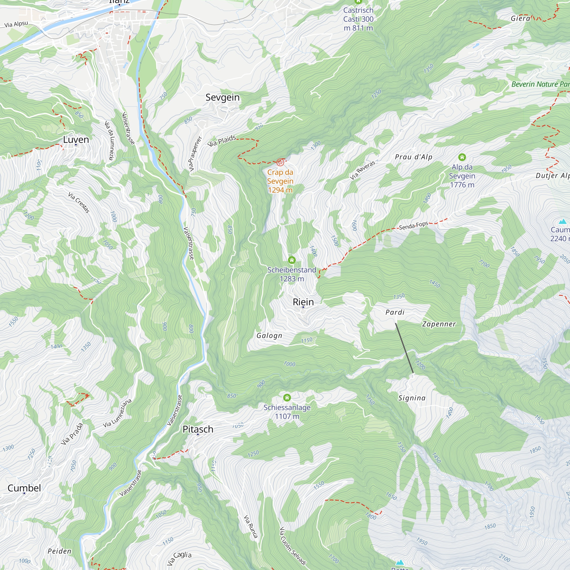 Schiessanlage Riein map