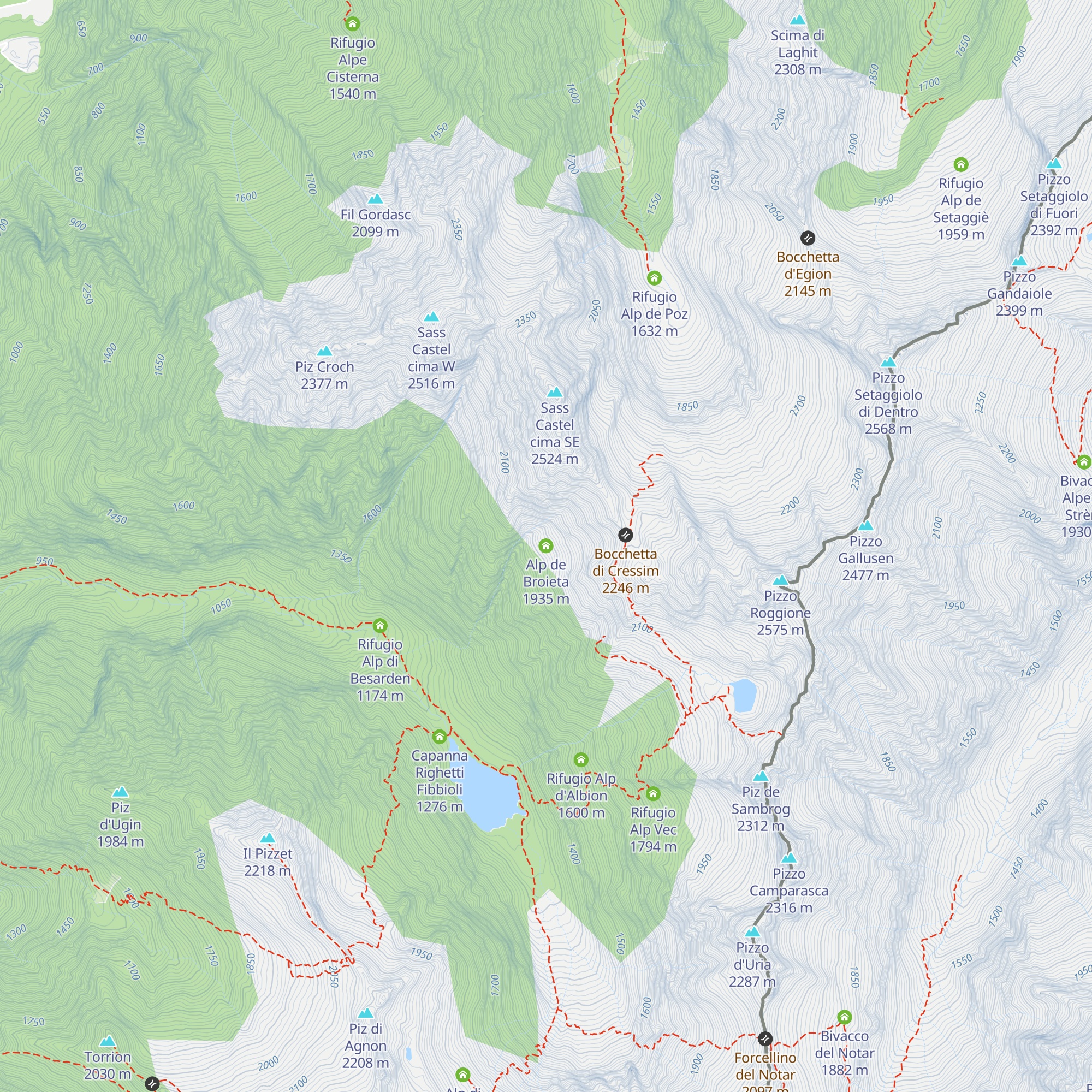 Alp de Broieta map