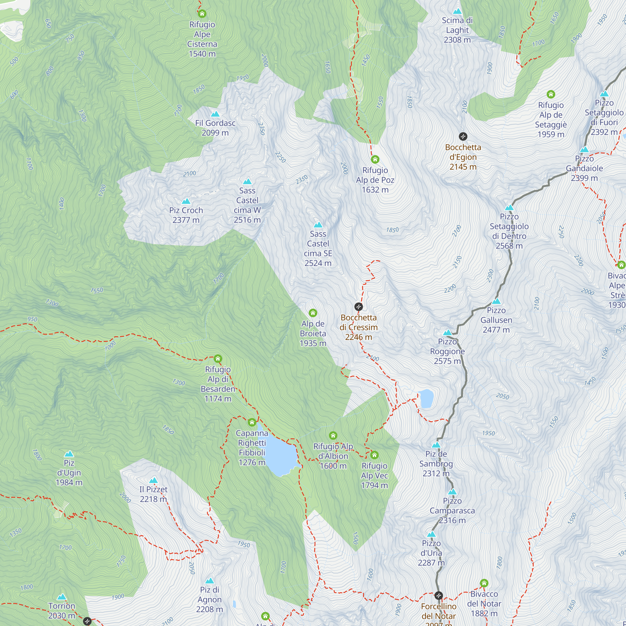 Alp de Broieta map