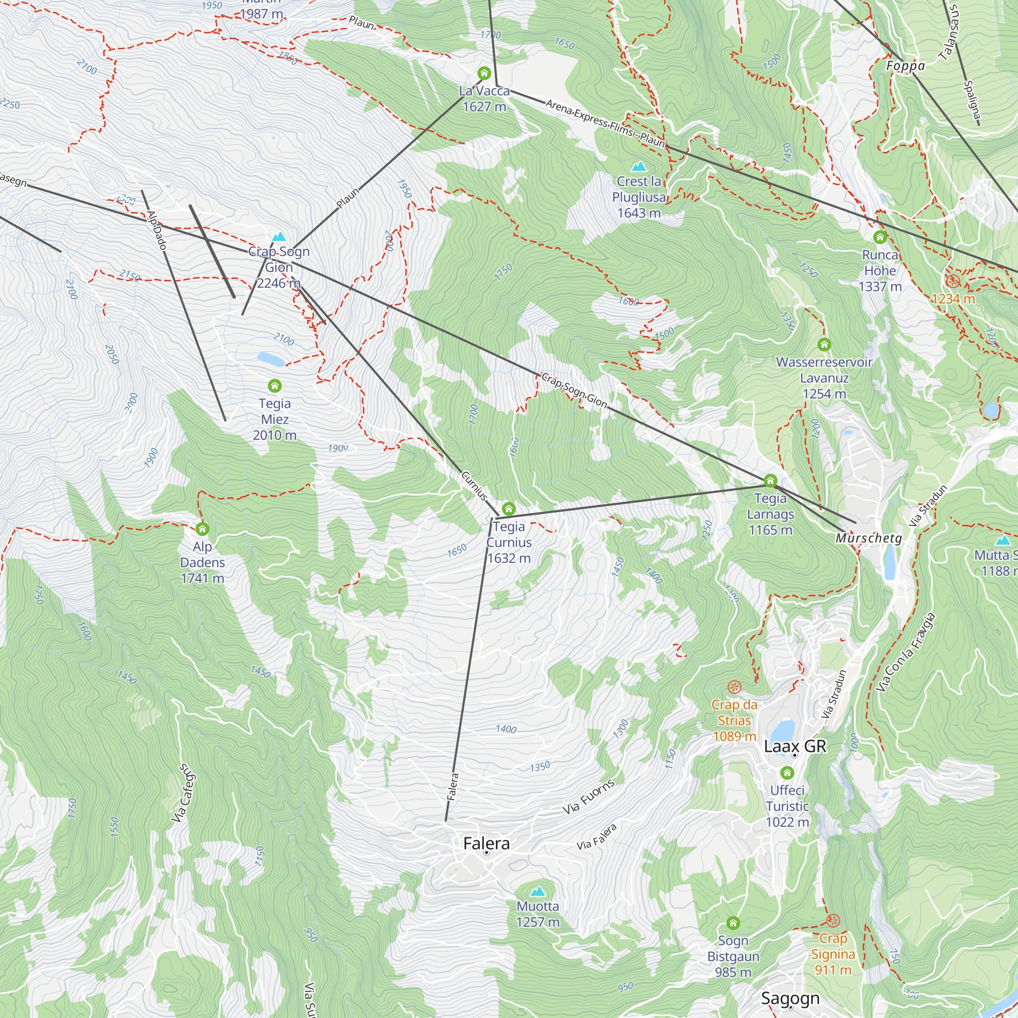 Tegia Curnius map