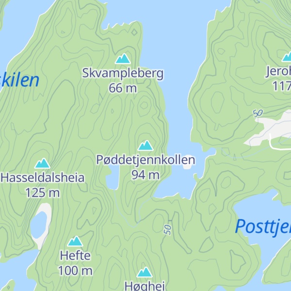 Map of Pøddetjennkollen