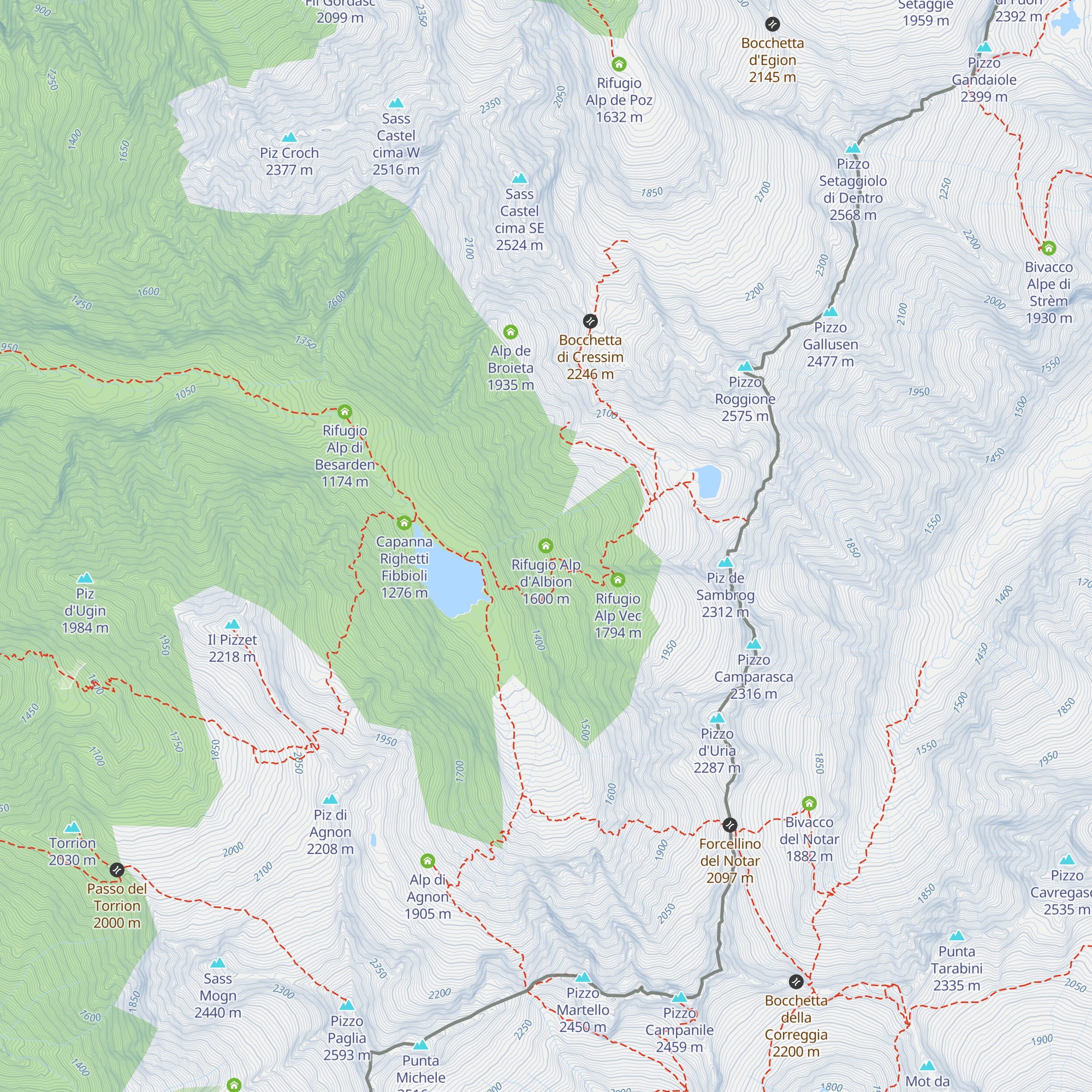 Rifugio Alp d'Albion map