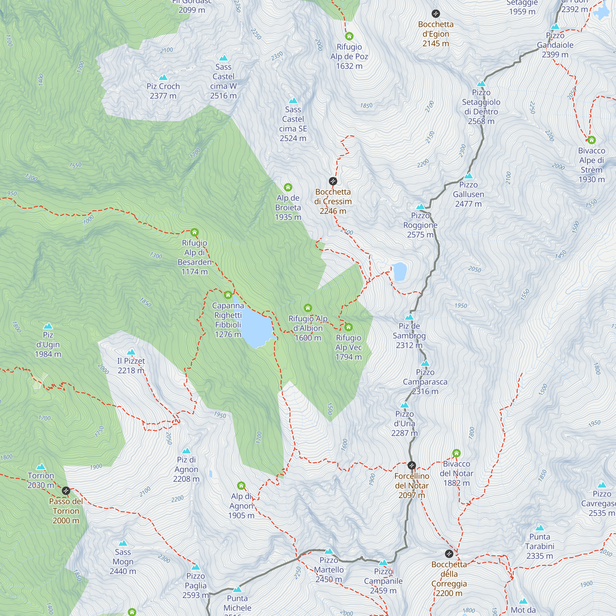 Rifugio Alp d'Albion map