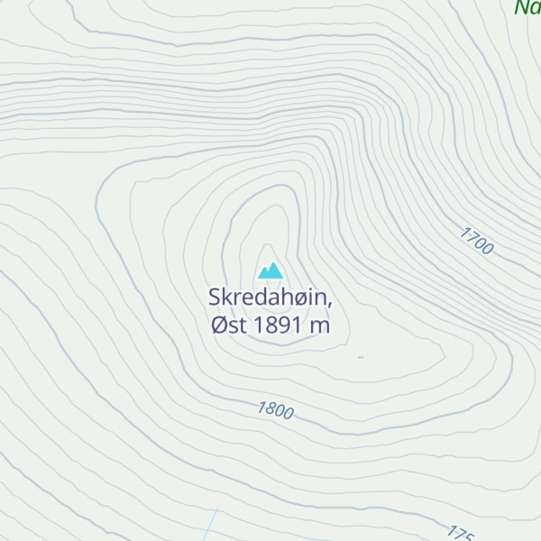 Map of Skredahøin, Øst