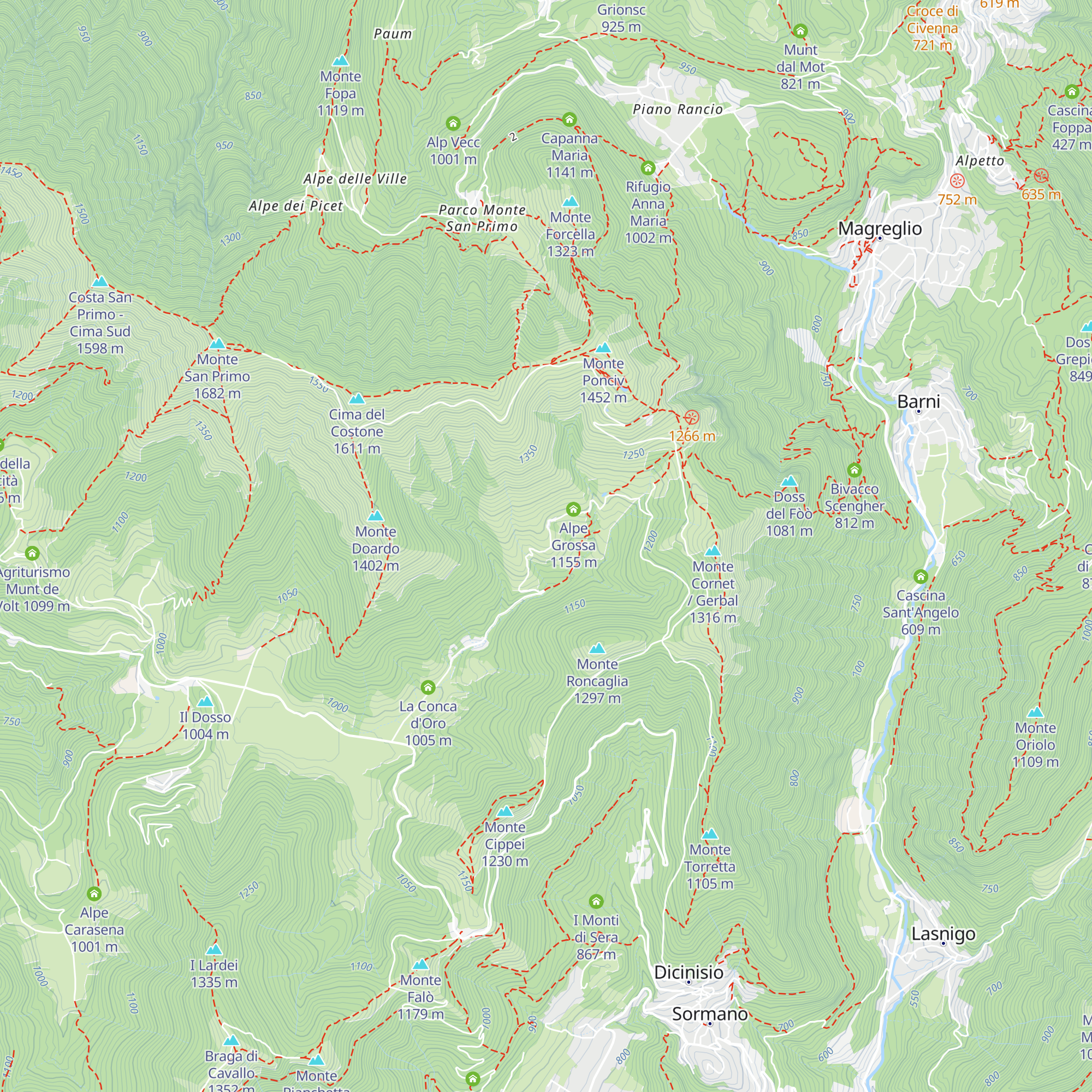 Rifugio Alpetto di Torno map