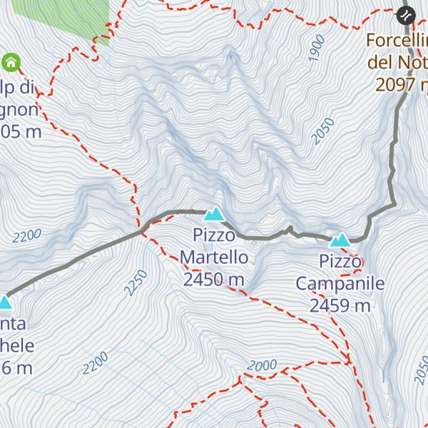 Map of Pizzo Martello