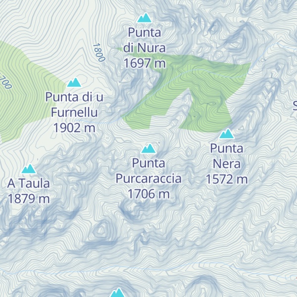Map of Punta Purcaraccia