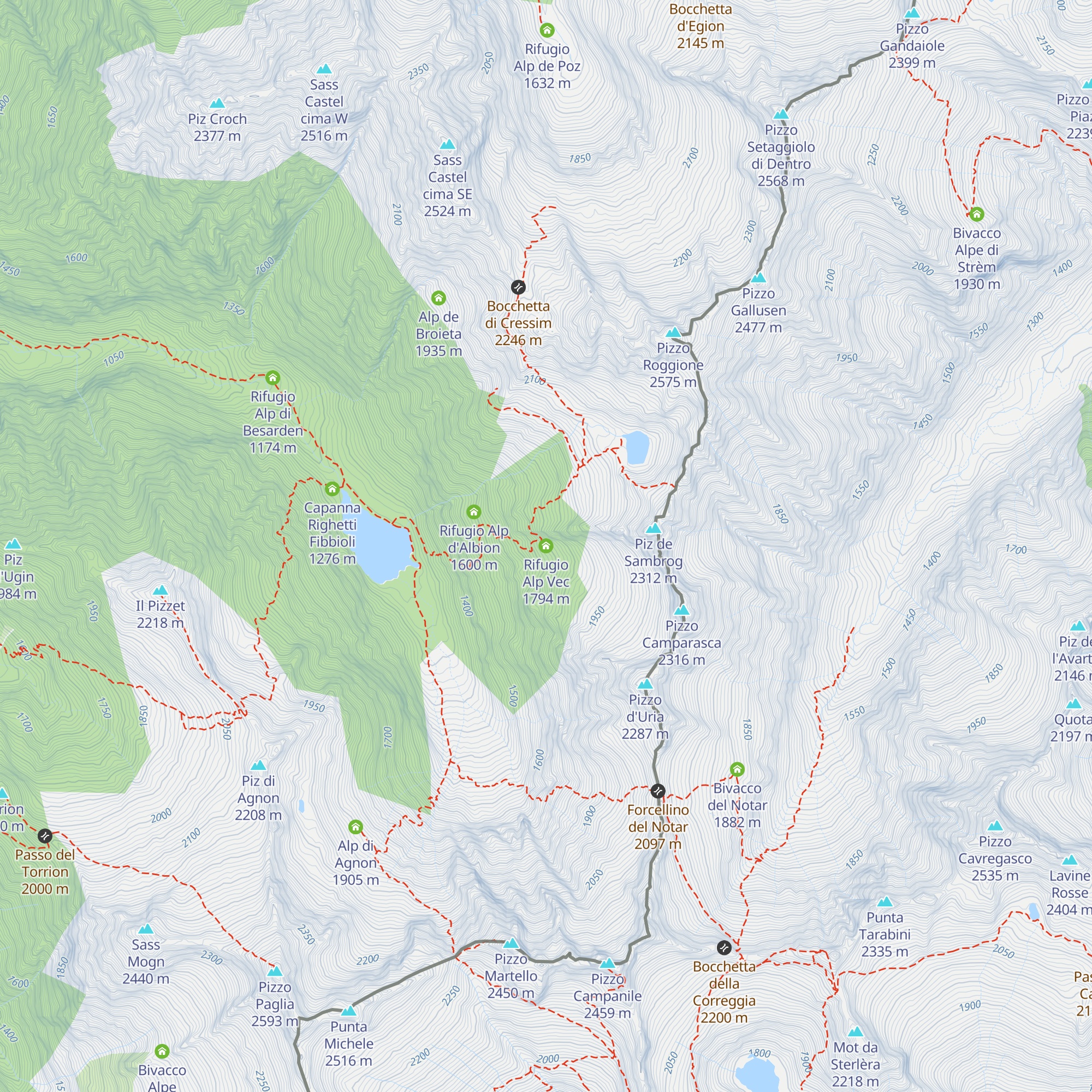 Rifugio Alp Vec map