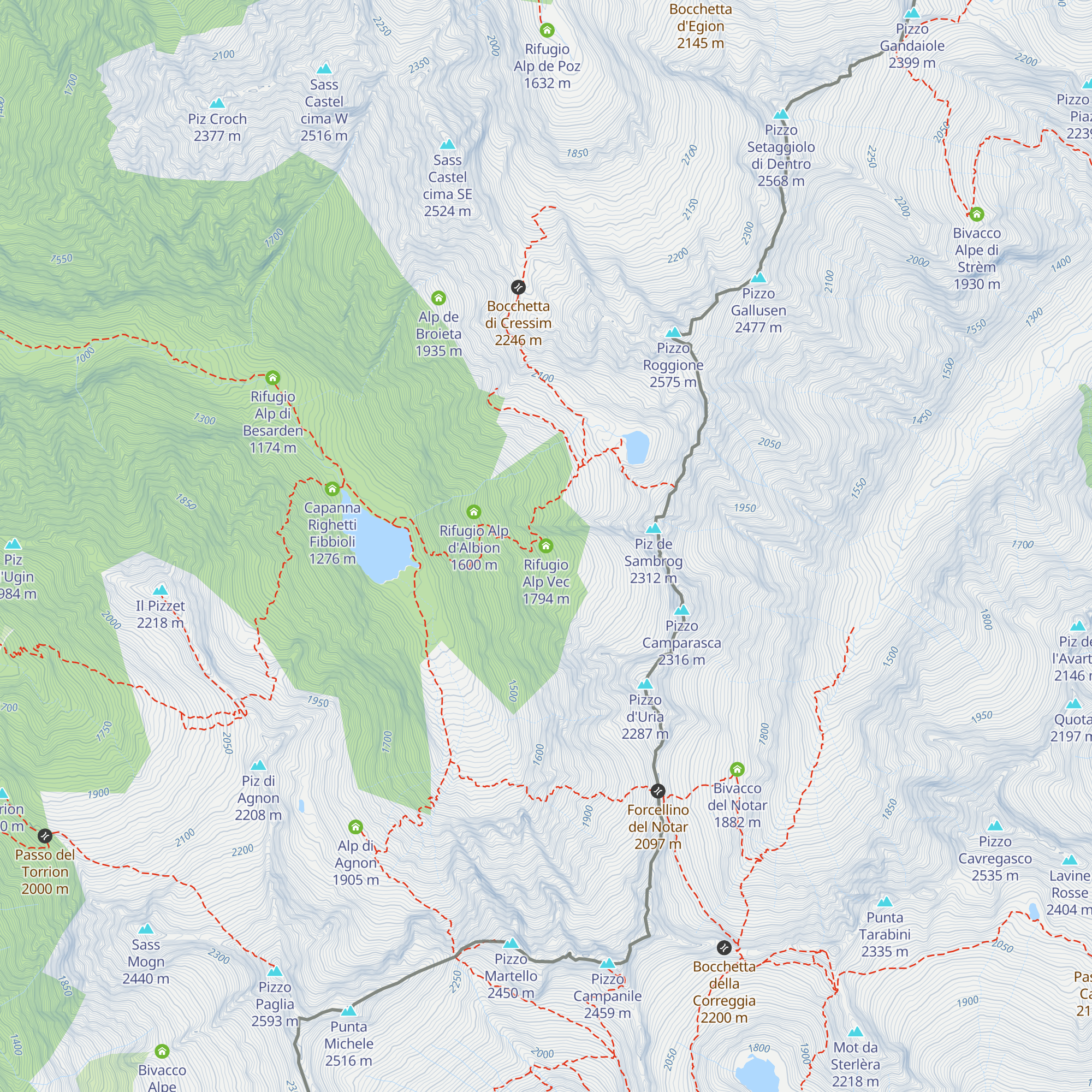 Rifugio Alp Vec map