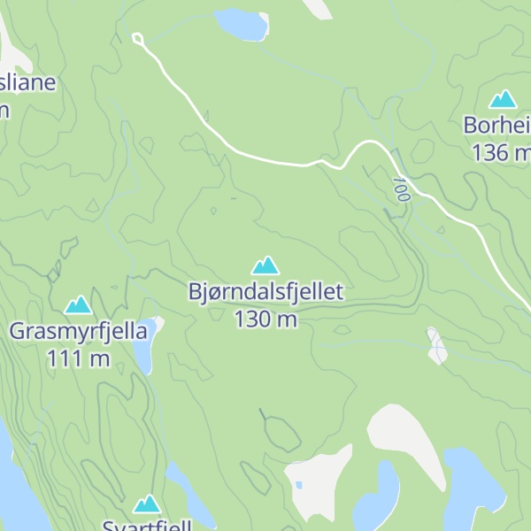 Map of Bjørndalsfjellet