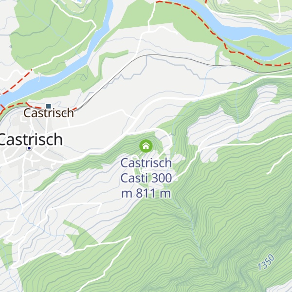 Map of Castrisch Casti 300 m