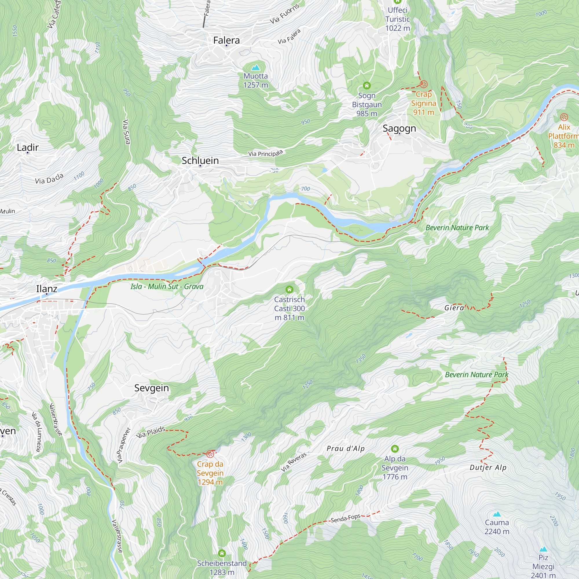 Castrisch Casti 300 m map