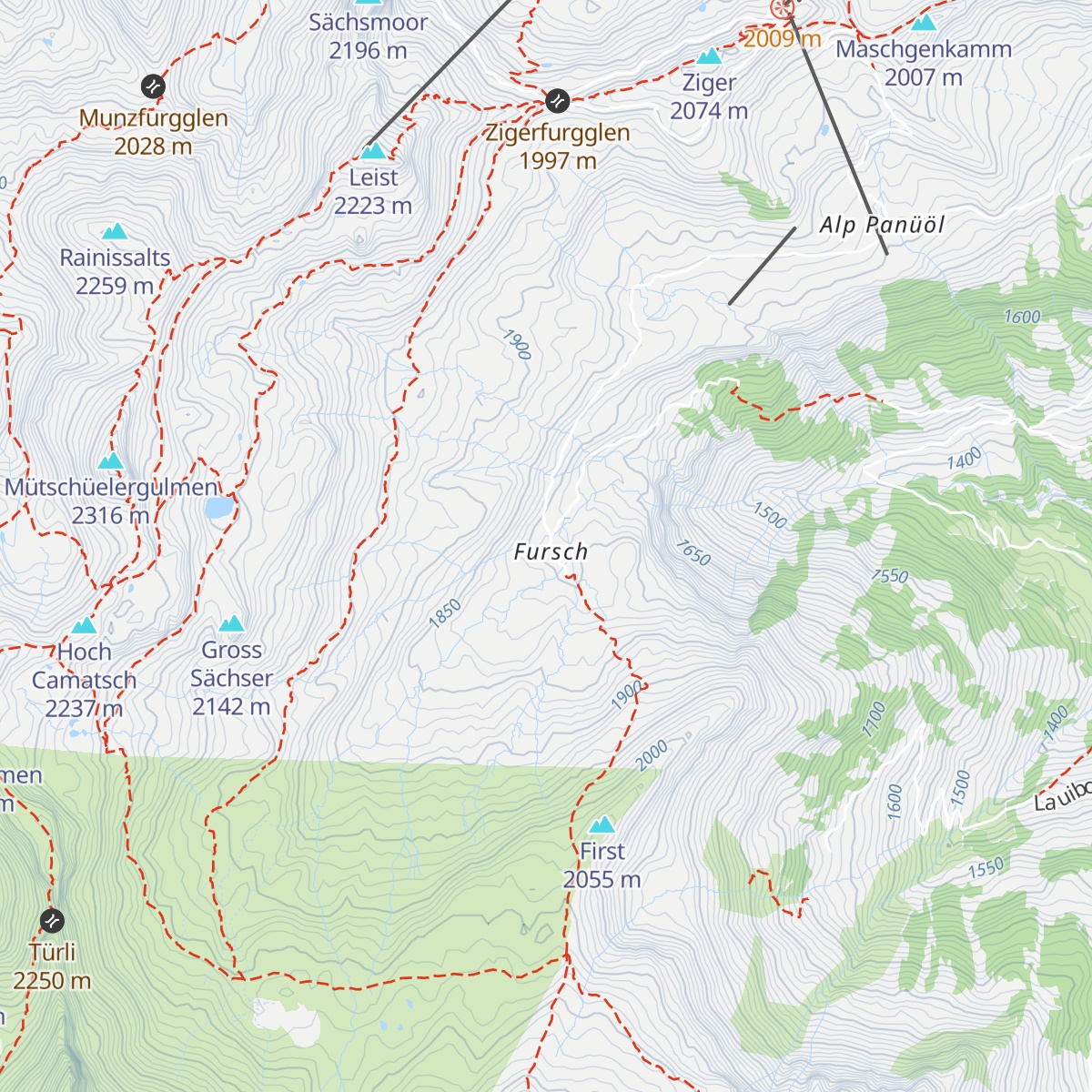 Alp Fursch map