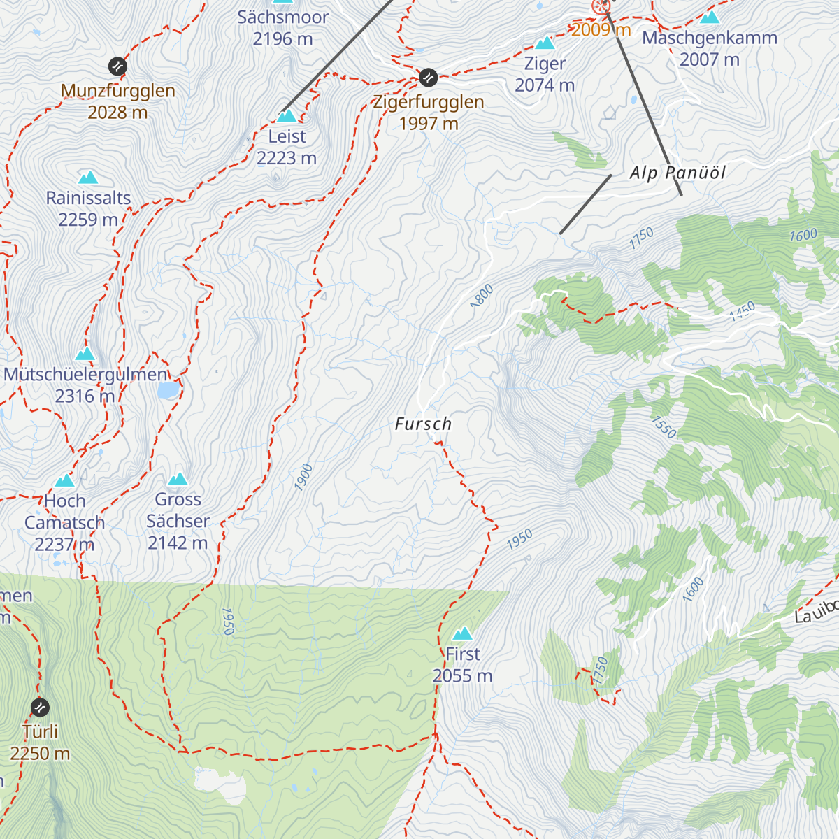 Alp Fursch map