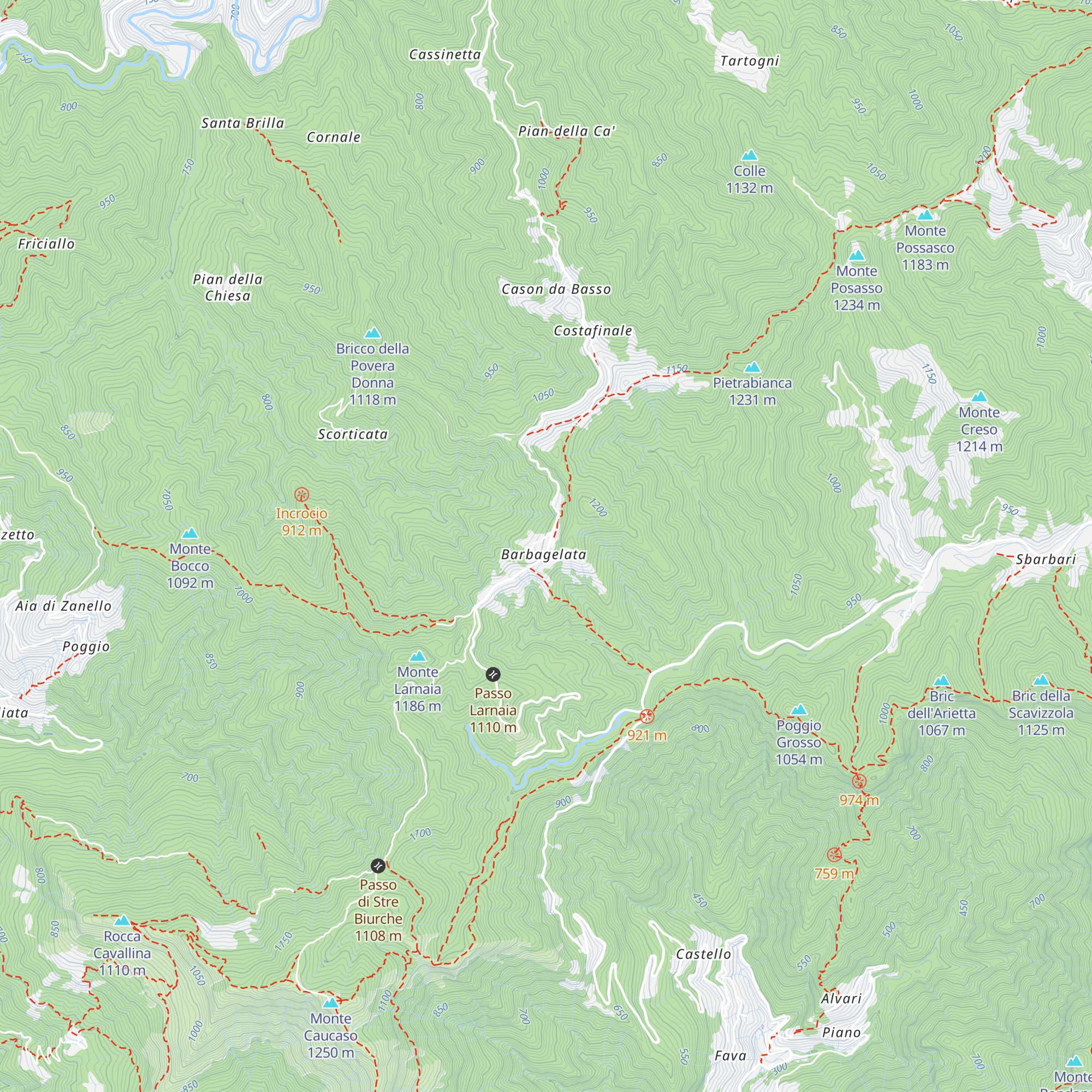 Rifugio Barbagelata map