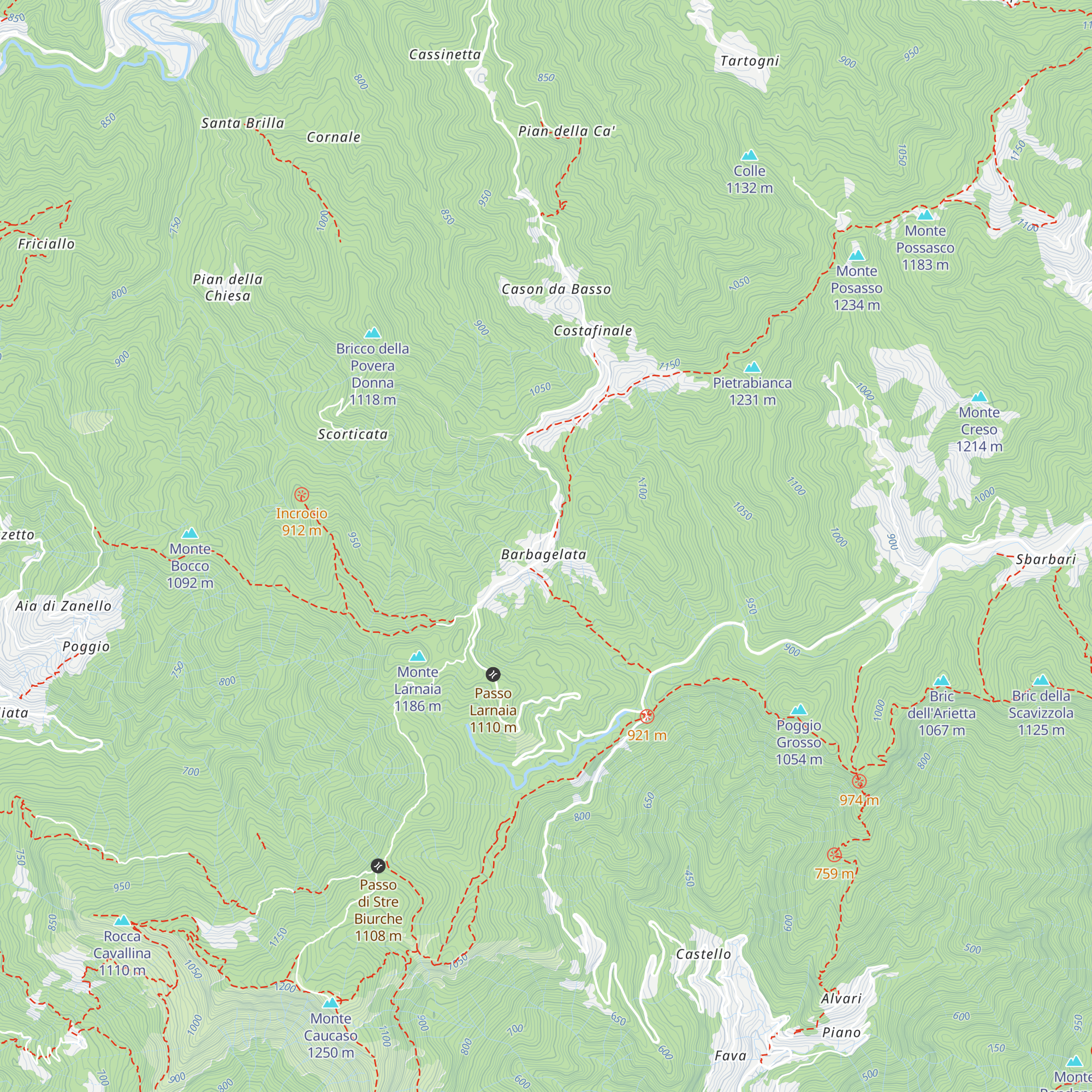 Rifugio Barbagelata map