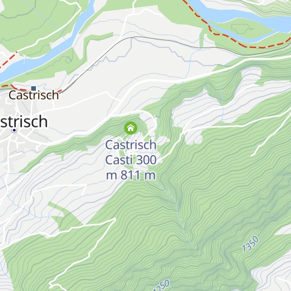 Map of Castrisch Casti 150/100 m
