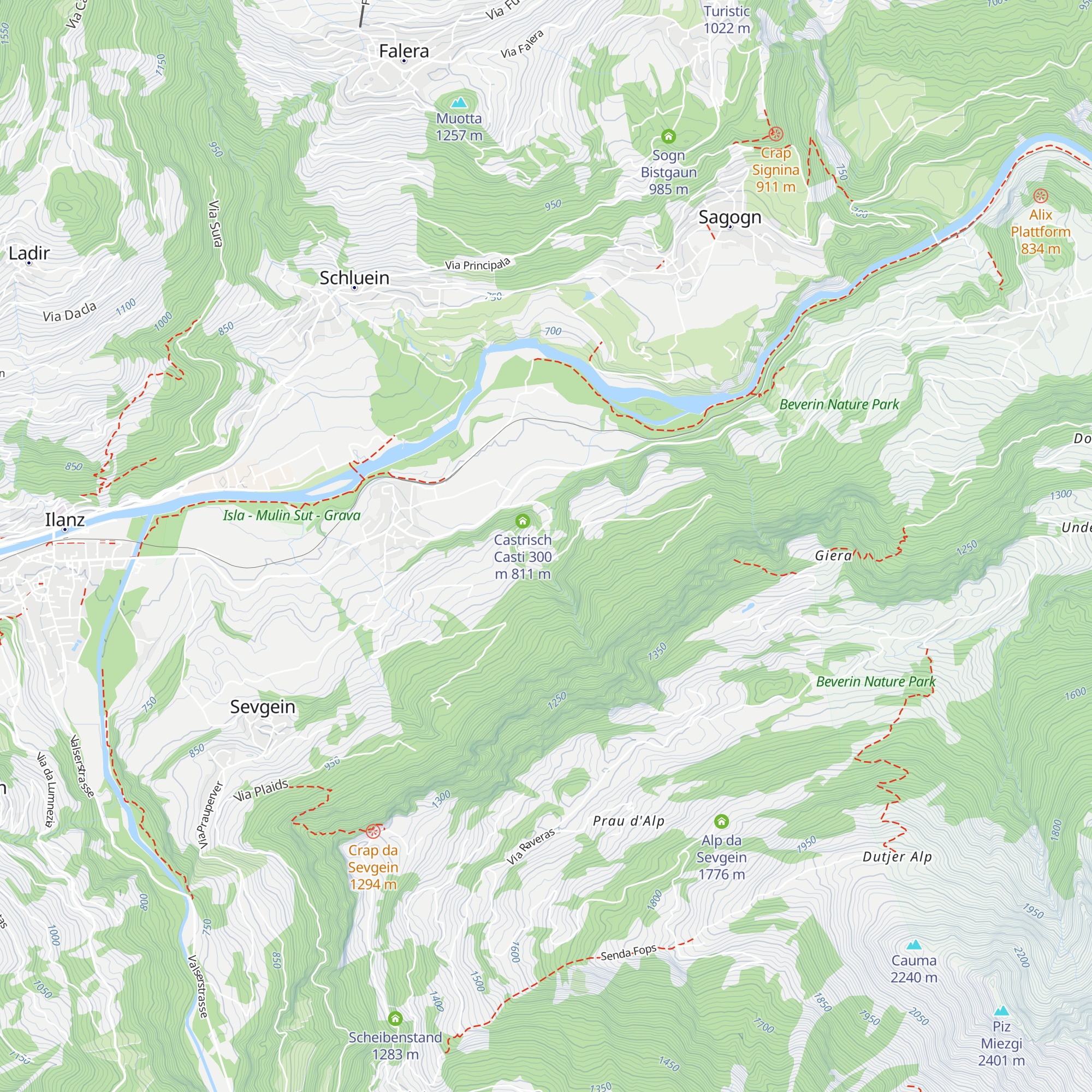 Castrisch Casti 35 m map