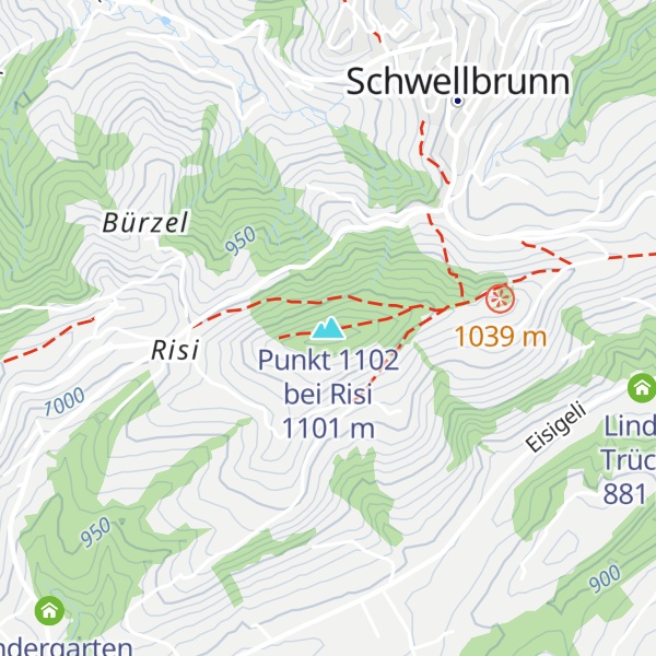 Map of Punkt 1102 bei Risi