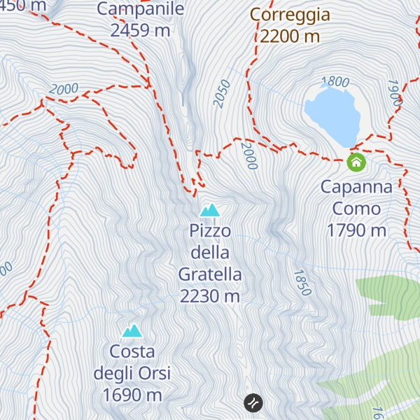 Map of Pizzo della Gratella