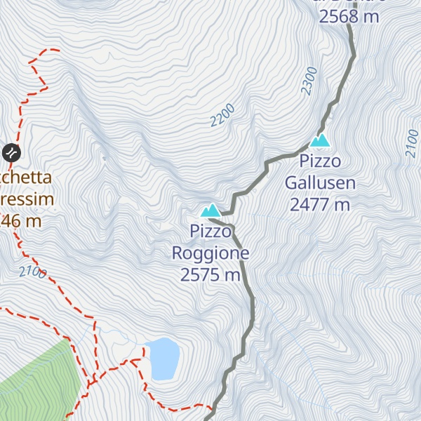 Map of Pizzo Roggione