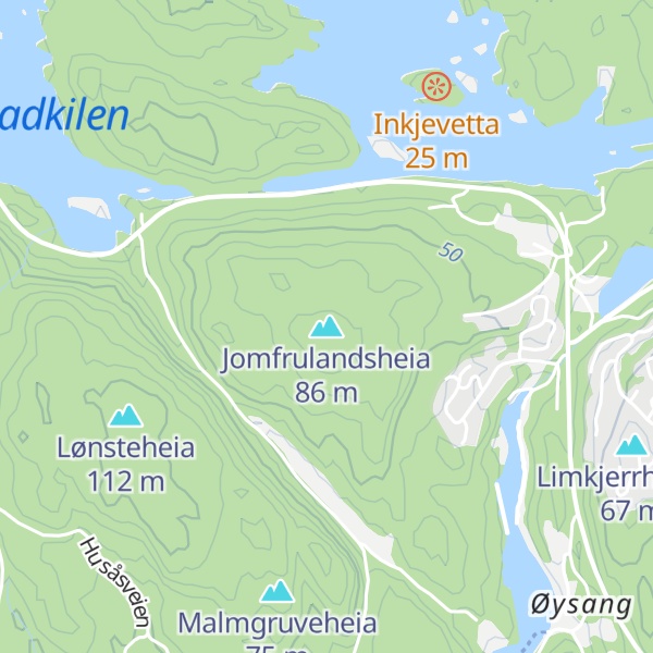 Map of Jomfrulandsheia