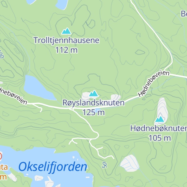 Map of Røyslandsknuten