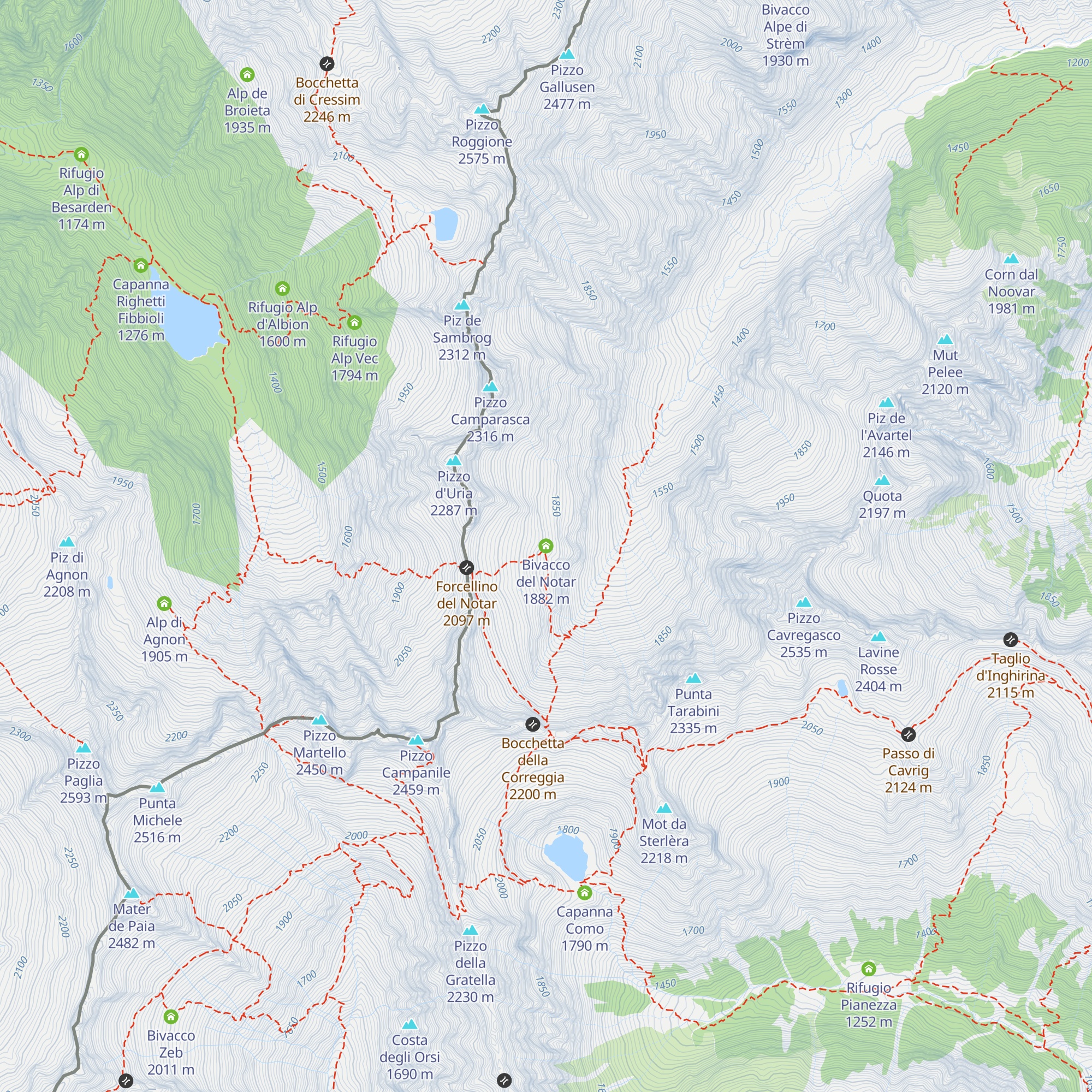 Bivacco del Notar map